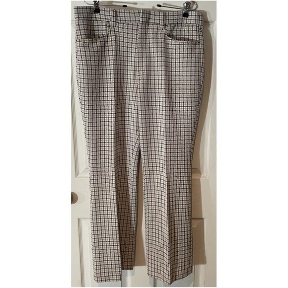 Dickies Pants - Dickies Dress Pants Brown Houndstooth pattern wide leg Sz 18 70s Retro Academia